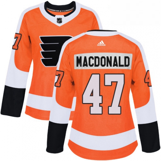 Womens Adidas Philadelphia Flyers 47 Andrew MacDonald Authentic Orange Home NHL Jersey