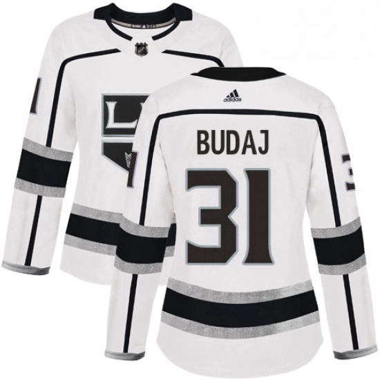 Womens Adidas Los Angeles Kings 31 Peter Budaj Authentic White A