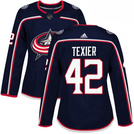 Womens Adidas Columbus Blue Jackets 42 Alexandre Texier Premier Navy Blue Home NHL Jersey