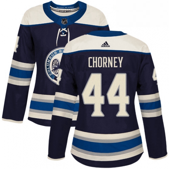 Womens Adidas Columbus Blue Jackets 44 Taylor Chorney Authentic Navy Blue Alternate NHL Jersey