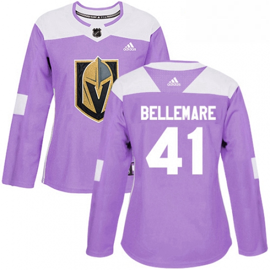 Womens Adidas Vegas Golden Knights 41 Pierre Edouard Bellemare Authentic Purple Fights Cancer Practi