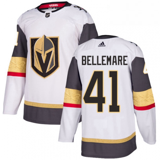 Womens Adidas Vegas Golden Knights 41 Pierre Edouard Bellemare Authentic White Away NHL Jersey