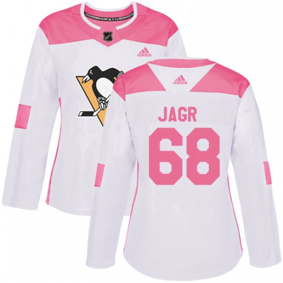 Womens Adidas Pittsburgh Penguins 68 Jaromir Jagr Authentic Whit