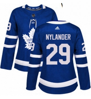 Womens Adidas Toronto Maple Leafs 29 William Nylander Authentic Royal Blue Home NHL Jersey