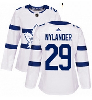 Womens Adidas Toronto Maple Leafs 29 William Nylander Authentic White 2018 Stadium Series NHL Jersey