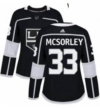 Womens Adidas Los Angeles Kings 33 Marty Mcsorley Authentic Black Home NHL Jersey