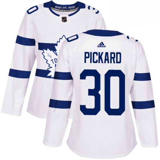 Womens Adidas Toronto Maple Leafs 30 Calvin Pickard Authentic White Away NHL Jersey