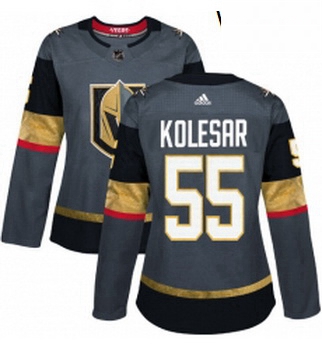 Womens Adidas Vegas Golden Knights 55 Keegan Kolesar Authentic Gray Home NHL Jersey