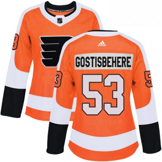 Womens Adidas Philadelphia Flyers 53 Shayne Gostisbehere Authentic Orange Home NHL Jersey