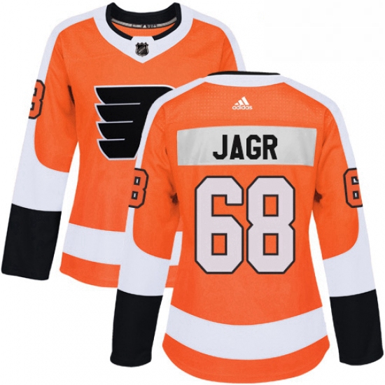 Womens Adidas Philadelphia Flyers 68 Jaromir Jagr Authentic Orange Home NHL Jersey