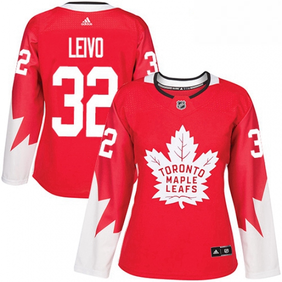 Womens Adidas Toronto Maple Leafs 32 Josh Leivo Authentic Red Alternate NHL Jersey