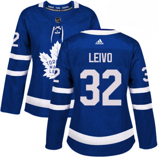 Womens Adidas Toronto Maple Leafs 32 Josh Leivo Authentic Royal Blue Home NHL Jersey