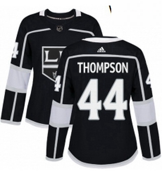 Womens Adidas Los Angeles Kings 44 Nate Thompson Authentic Black Home NHL Jersey