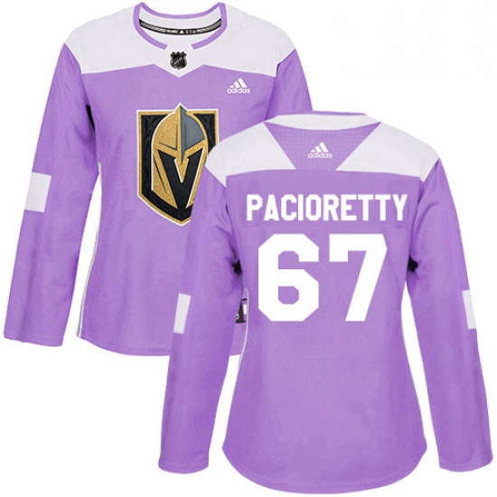 Womens Adidas Vegas Golden Knights 67 Max Pacioretty Authentic Purple Fights Cancer Practice NHL Jer