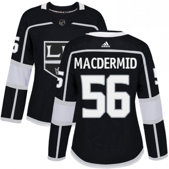 Womens Adidas Los Angeles Kings 56 Kurtis MacDermid Authentic Black Home NHL Jersey