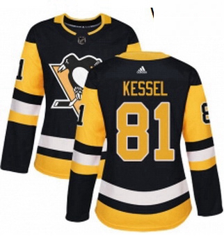 Womens Adidas Pittsburgh Penguins 81 Phil Kessel Authentic Black Home NHL Jersey