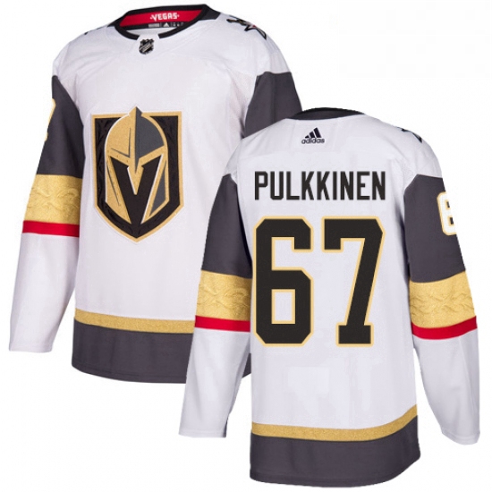 Womens Adidas Vegas Golden Knights 67 Teemu Pulkkinen Authentic White Away NHL Jersey