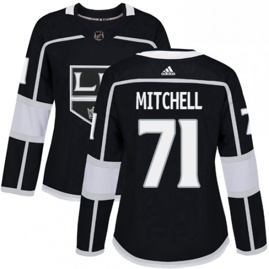 Womens Adidas Los Angeles Kings 71 Torrey Mitchell Authentic Black Home NHL Jersey