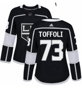 Womens Adidas Los Angeles Kings 73 Tyler Toffoli Authentic Black Home NHL Jersey