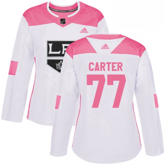 Womens Adidas Los Angeles Kings 77 Jeff Carter Authentic WhitePi