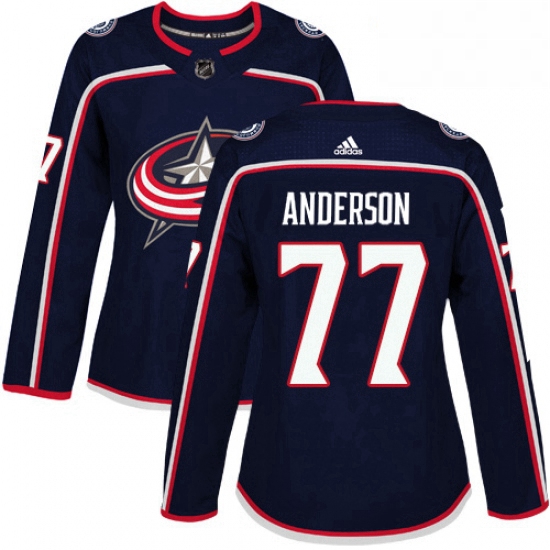 Womens Adidas Columbus Blue Jackets 77 Josh Anderson Authentic N