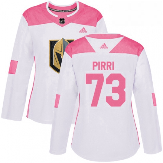 Womens Adidas Vegas Golden Knights 73 Brandon Pirri Authentic WhitePink Fashion NHL Jersey