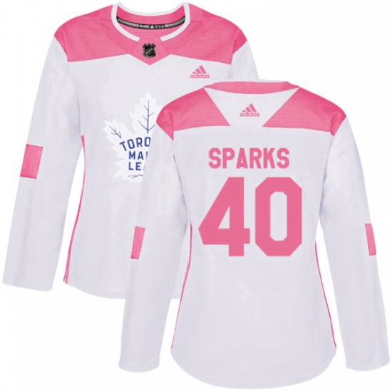 Womens Adidas Toronto Maple Leafs 40 Garret Sparks Authentic Whi