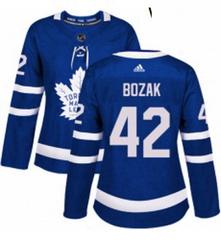 Womens Adidas Toronto Maple Leafs 42 Tyler Bozak Authentic Royal