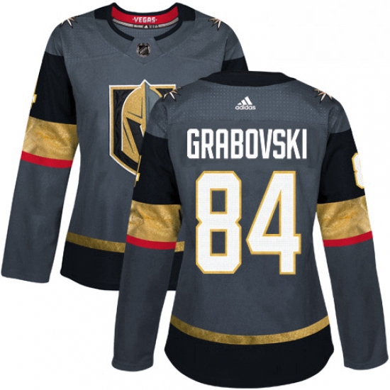 Womens Adidas Vegas Golden Knights 84 Mikhail Grabovski Authentic Gray Home NHL Jersey