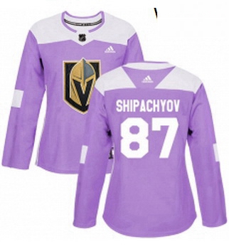 Womens Adidas Vegas Golden Knights 87 Vadim Shipachyov Authentic Purple Fights Cancer Practice NHL J