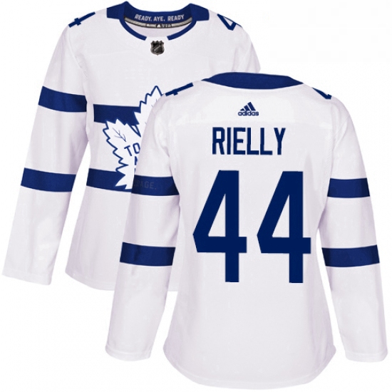 Womens Adidas Toronto Maple Leafs 44 Morgan Rielly Authentic White 2018 Stadium Series NHL Jersey