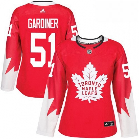 Womens Adidas Toronto Maple Leafs 51 Jake Gardiner Authentic Red Alternate NHL Jersey