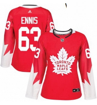 Womens Adidas Toronto Maple Leafs 63 Tyler Ennis Authentic Red Alternate NHL Jersey