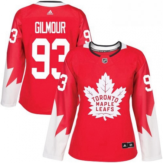 Womens Adidas Toronto Maple Leafs 93 Doug Gilmour Authentic Red Alternate NHL Jersey