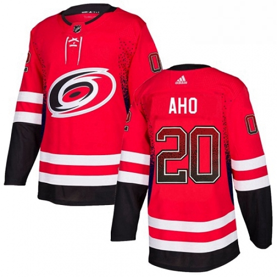 Mens Adidas Carolina Hurricanes 20 Sebastian Aho Authentic Red Drift Fashion NHL Jersey