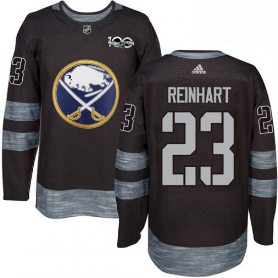 Mens Adidas Buffalo Sabres 23 Sam Reinhart Authentic Black 1917 2017 100th Anniversary NHL Jersey