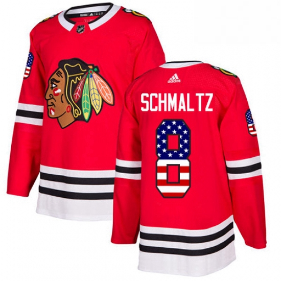 Mens Adidas Chicago Blackhawks 8 Nick Schmaltz Authentic Red USA