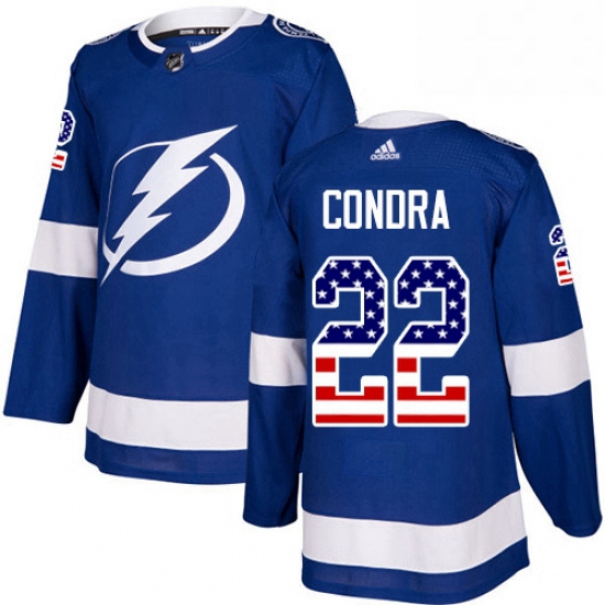 Mens Adidas Tampa Bay Lightning 22 Erik Condra Authentic Blue US