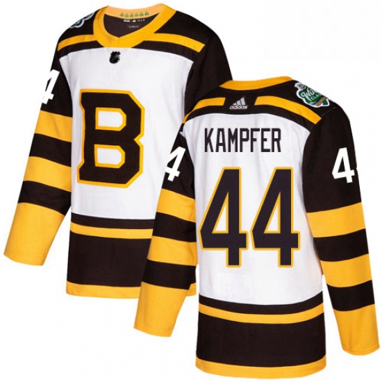 Mens Adidas Boston Bruins 44 Steven Kampfer Authentic White 2019 Winter Classic NHL Jerse