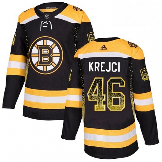 Mens Adidas Boston Bruins 46 David Krejci Authentic Black Drift 