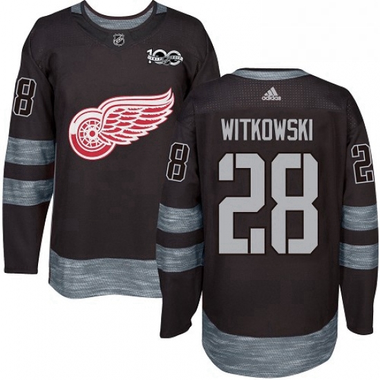 Mens Adidas Detroit Red Wings 28 Luke Witkowski Premier Black 19