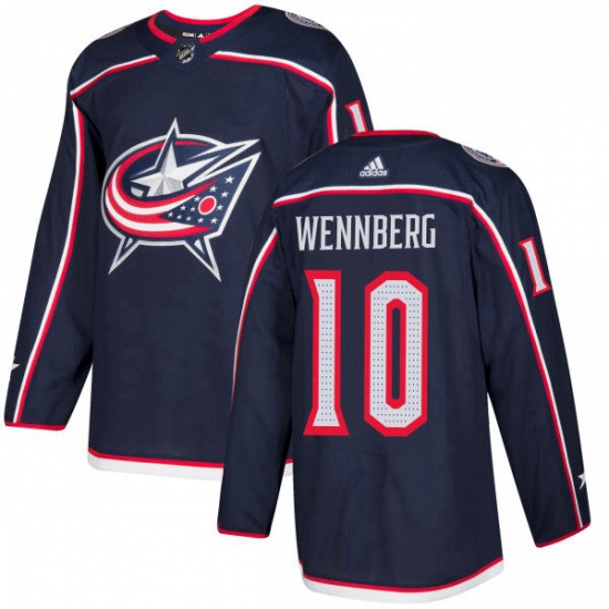 Mens Adidas Columbus Blue Jackets 10 Alexander Wennberg Premier Navy Blue Home NHL Jersey