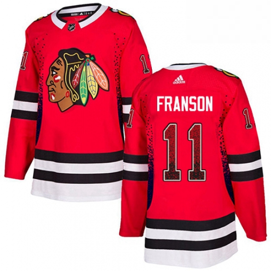 Mens Adidas Chicago Blackhawks 11 Cody Franson Authentic Red Drift Fashion NHL Jersey