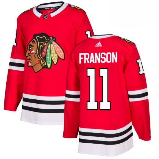 Mens Adidas Chicago Blackhawks 11 Cody Franson Authentic Red Home NHL Jersey