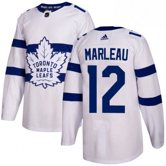 Mens Adidas Toronto Maple Leafs 12 Patrick Marleau Authentic White 2018 Stadium Series NHL Jersey