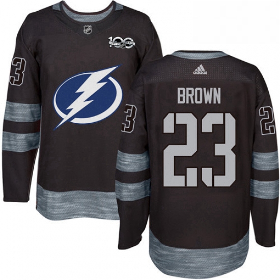 Mens Adidas Tampa Bay Lightning 23 JT Brown Authentic Black 1917