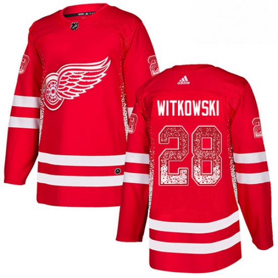 Mens Adidas Detroit Red Wings 28 Luke Witkowski Authentic Red Dr