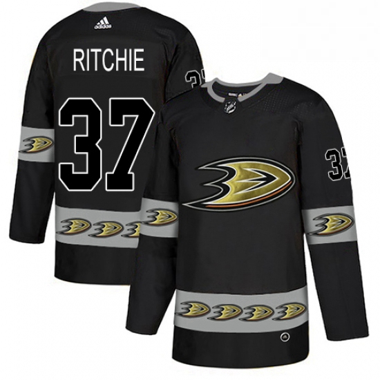 Mens Adidas Anaheim Ducks 37 Nick Ritchie Premier Black Team Log