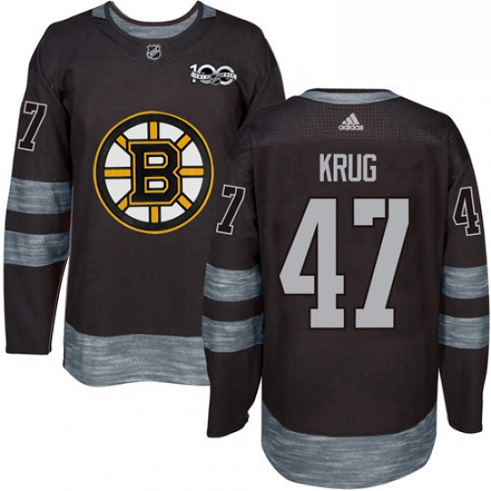 Mens Adidas Boston Bruins 47 Torey Krug Premier Black 1917 2017 100th Anniversary NHL Jersey