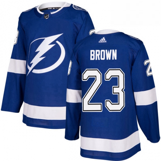 Mens Adidas Tampa Bay Lightning 23 JT Brown Premier Royal Blue Home NHL Jersey